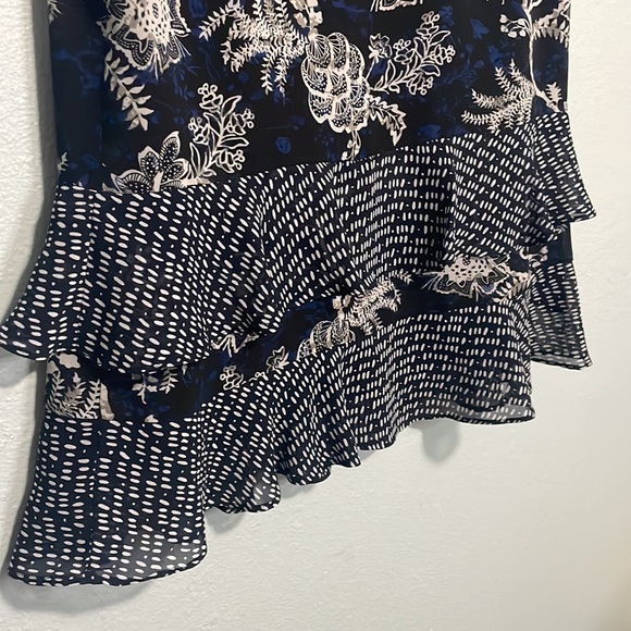 CAbi Blue & Black Floral Top - Picture 4 of 8